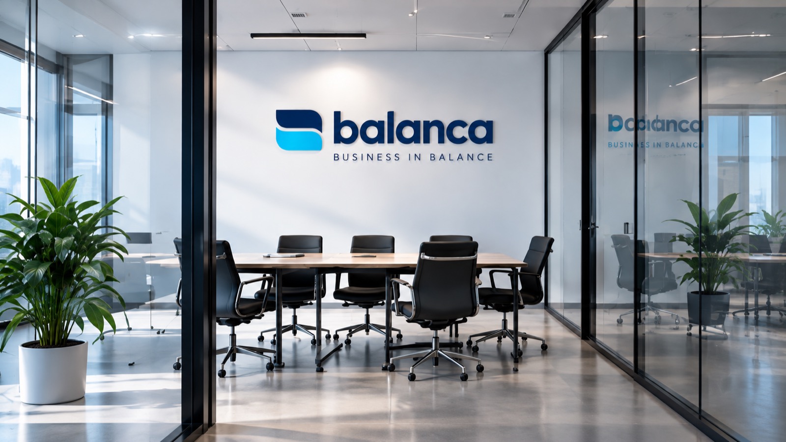 Ekipi i Balanca në sallën e takimeve të zyrës